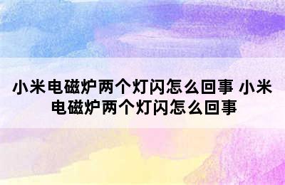 小米电磁炉两个灯闪怎么回事 小米电磁炉两个灯闪怎么回事